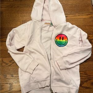 Vintage Havana Light Pink Hoodie with Rainbow Smiley
